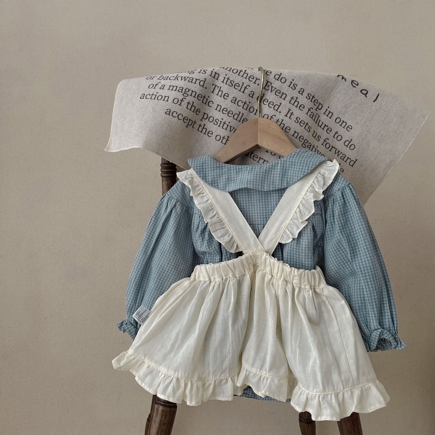 π Sweet Plaid Romper & Sling Skirt Set β Timeless Charm for Tiny Moments