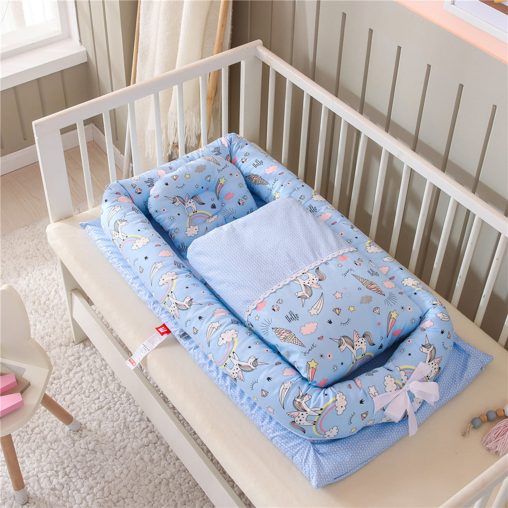 π Crib Anti-pressure Newborn Foldable Portable Crib β Baby Infant Mattress Bionic Travel Bed