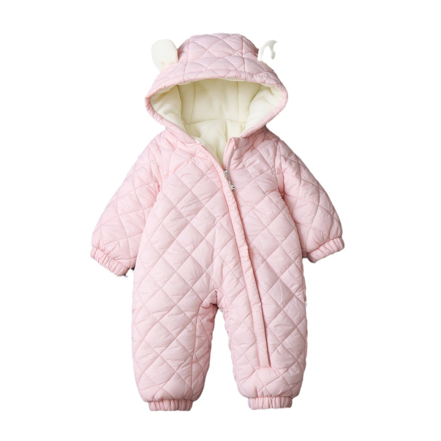 🧸 Ear Hooded Fleece Jumpsuit – Warmth and Cuteness in Every Step