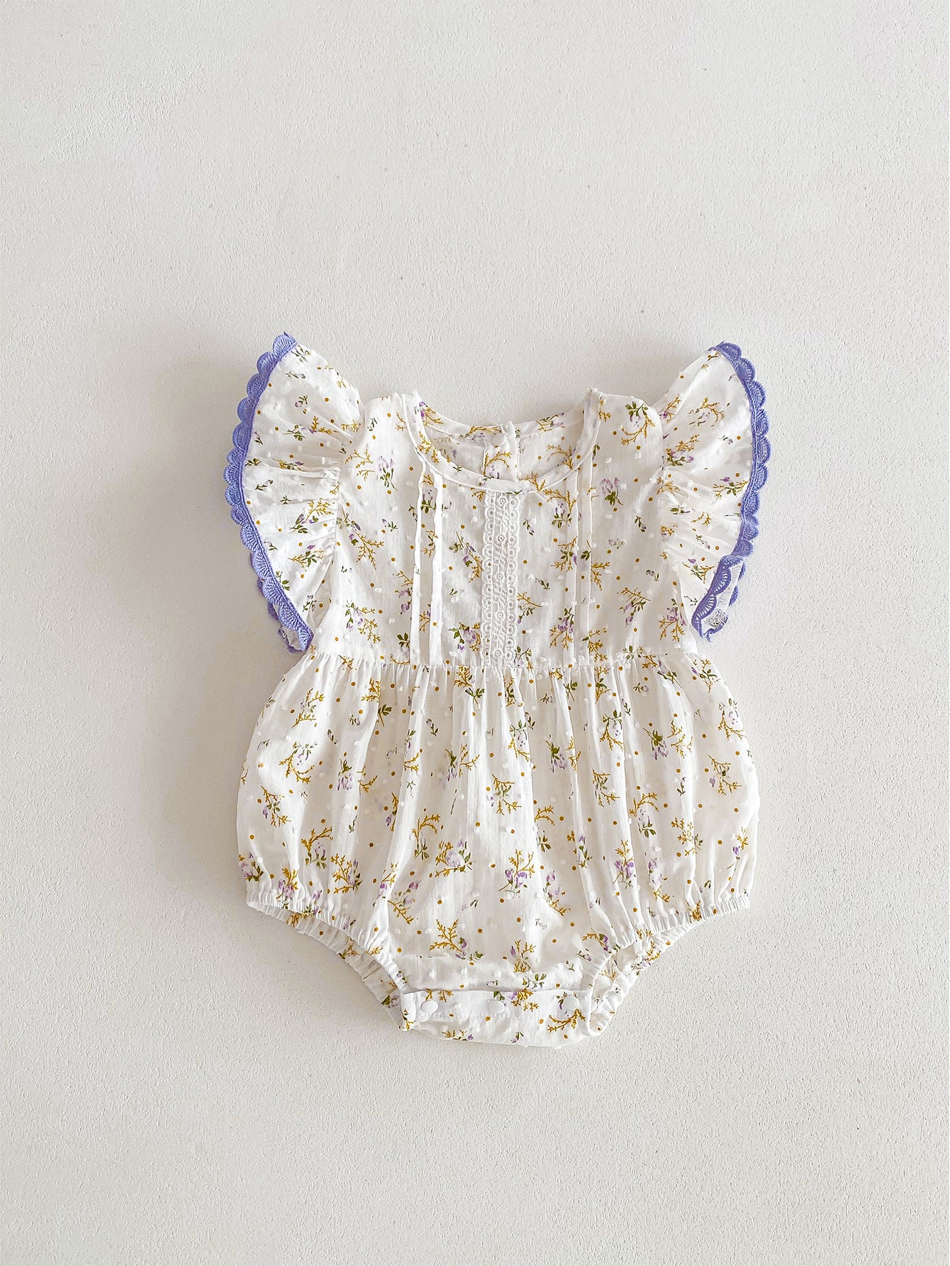 🌷 Skypurl Cotton Romper – Sweet Simplicity for Her First Summer
