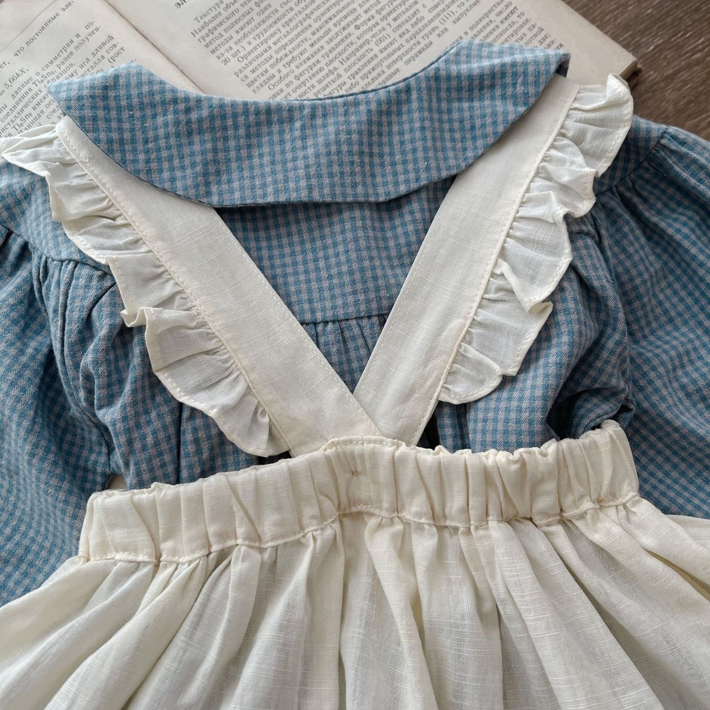 π Sweet Plaid Romper & Sling Skirt Set β Timeless Charm for Tiny Moments