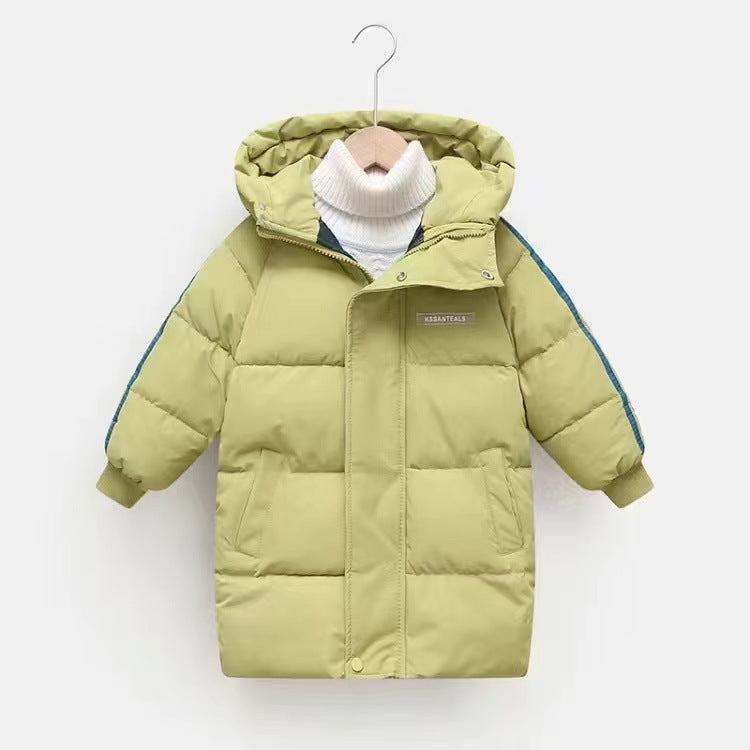 Mid-length Thickened Children's Down And Wadded Jacket