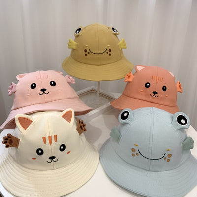 Nuevos productos Sombrero para el sol con forma de gatito y rana Sombrero pequeño para bebé