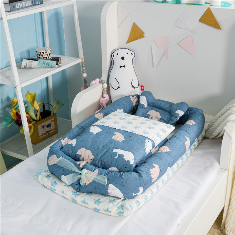 🌟 Crib Anti-pressure Newborn Foldable Portable Crib – Baby Infant Mattress Bionic Travel Bed