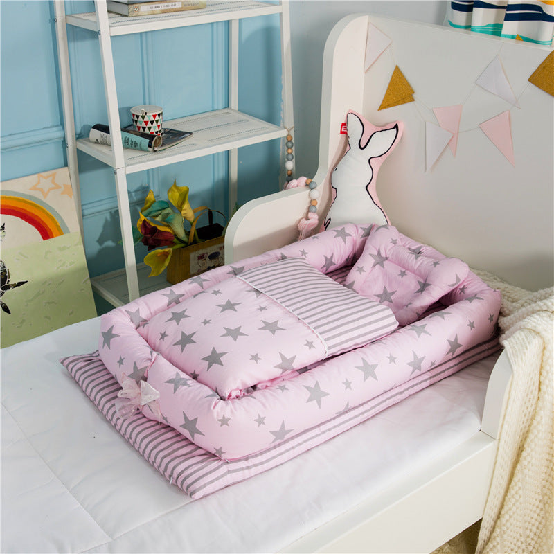🌟 Crib Anti-pressure Newborn Foldable Portable Crib – Baby Infant Mattress Bionic Travel Bed
