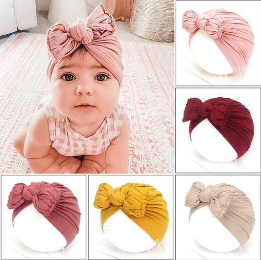 🎀 Soft Baby Turban Hat – Sweet Style for Every Little Moment