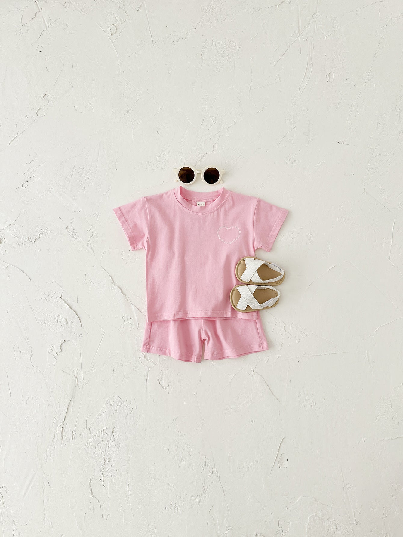 💖 Heartwarming Summer Vibes – Heart Printing Short Sleeve Suit for Boys & Girls
