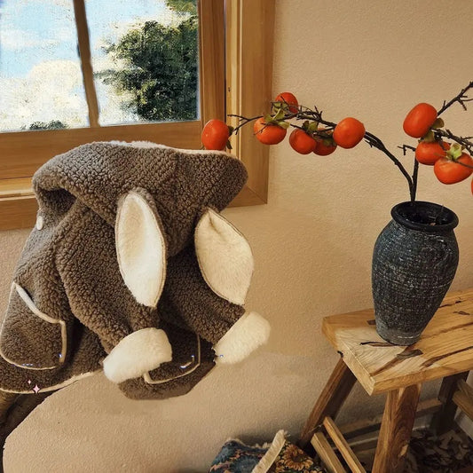 🐑 Lambswool Hooded Vest – Cozy Comfort with a Touch of Whimsy