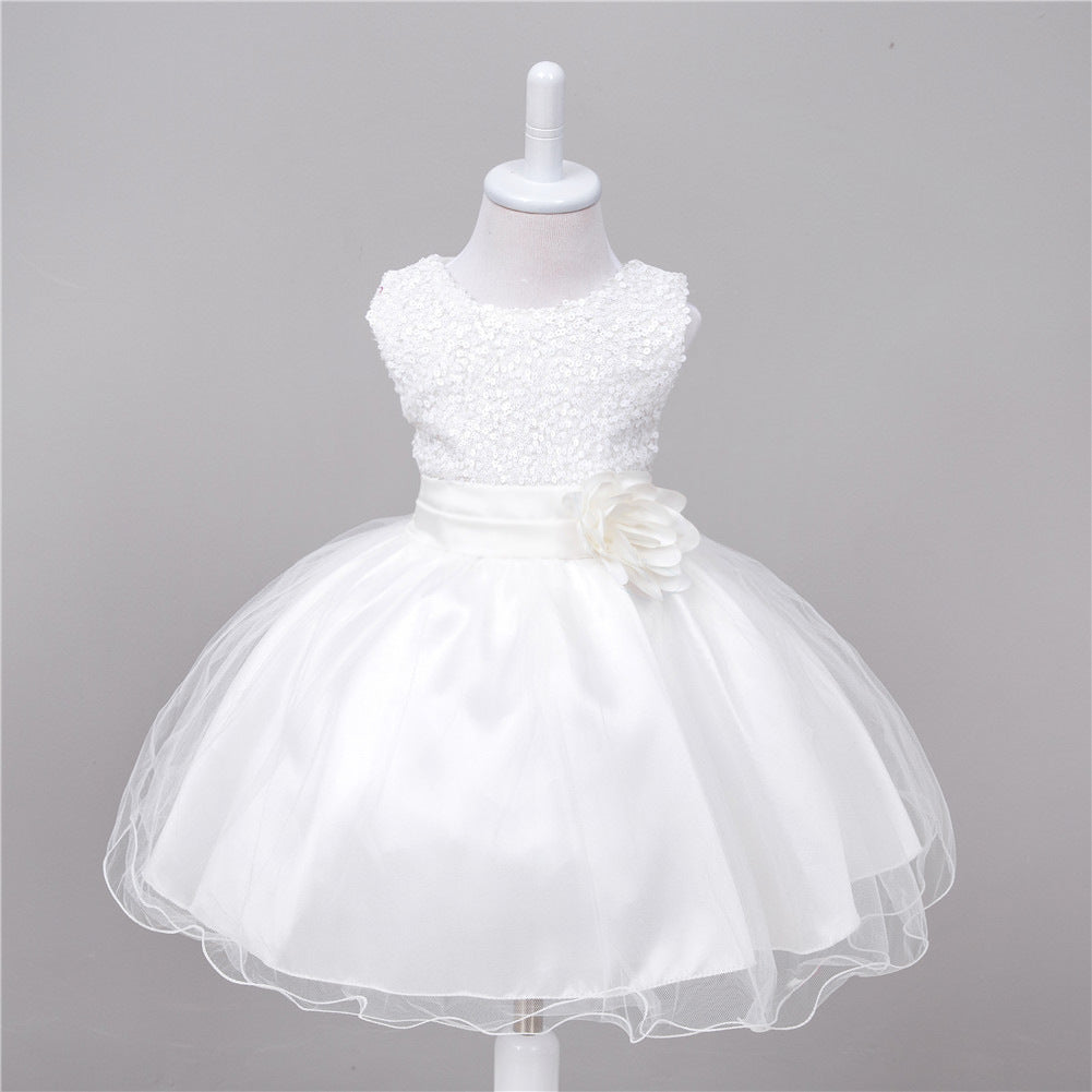 Vestido de lentejuelas para bebé, vestido de princesa para boda de niña de las flores