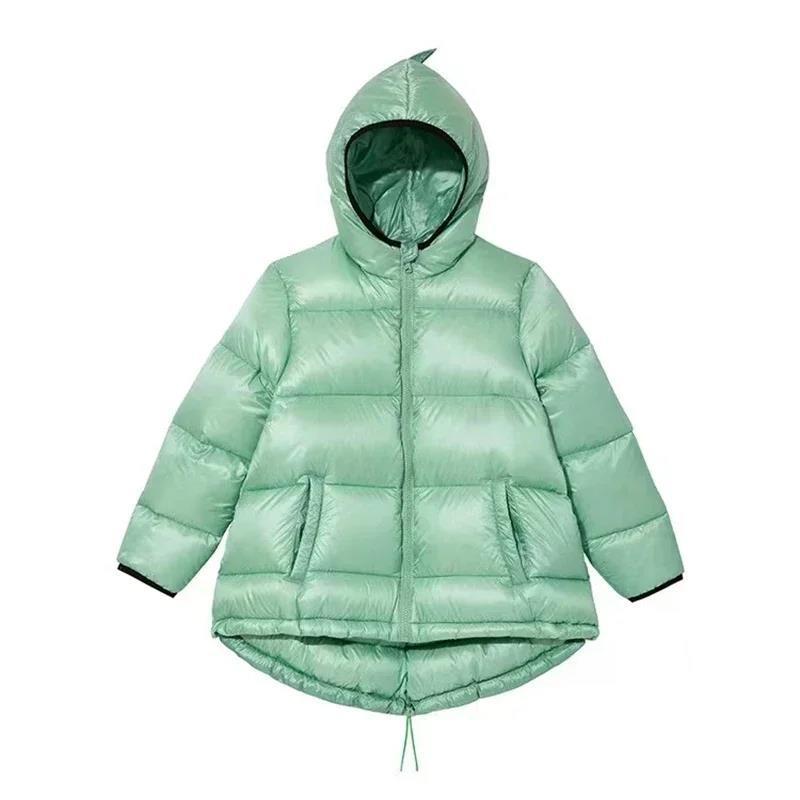 Chaqueta de plumón de color liso con capucha para niños