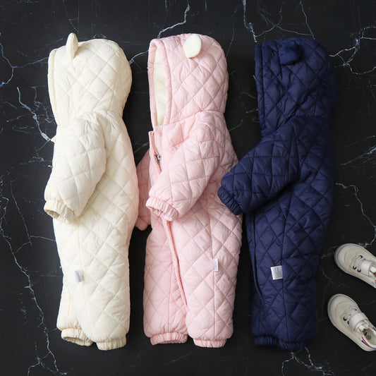 🧸 Ear Hooded Fleece Jumpsuit – Warmth and Cuteness in Every Step