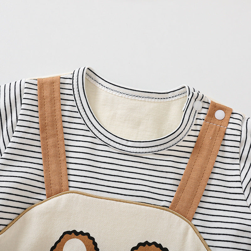🐻 Cute Cartoon Bear Print Baby Romper – Perfect for Summer Playtime!