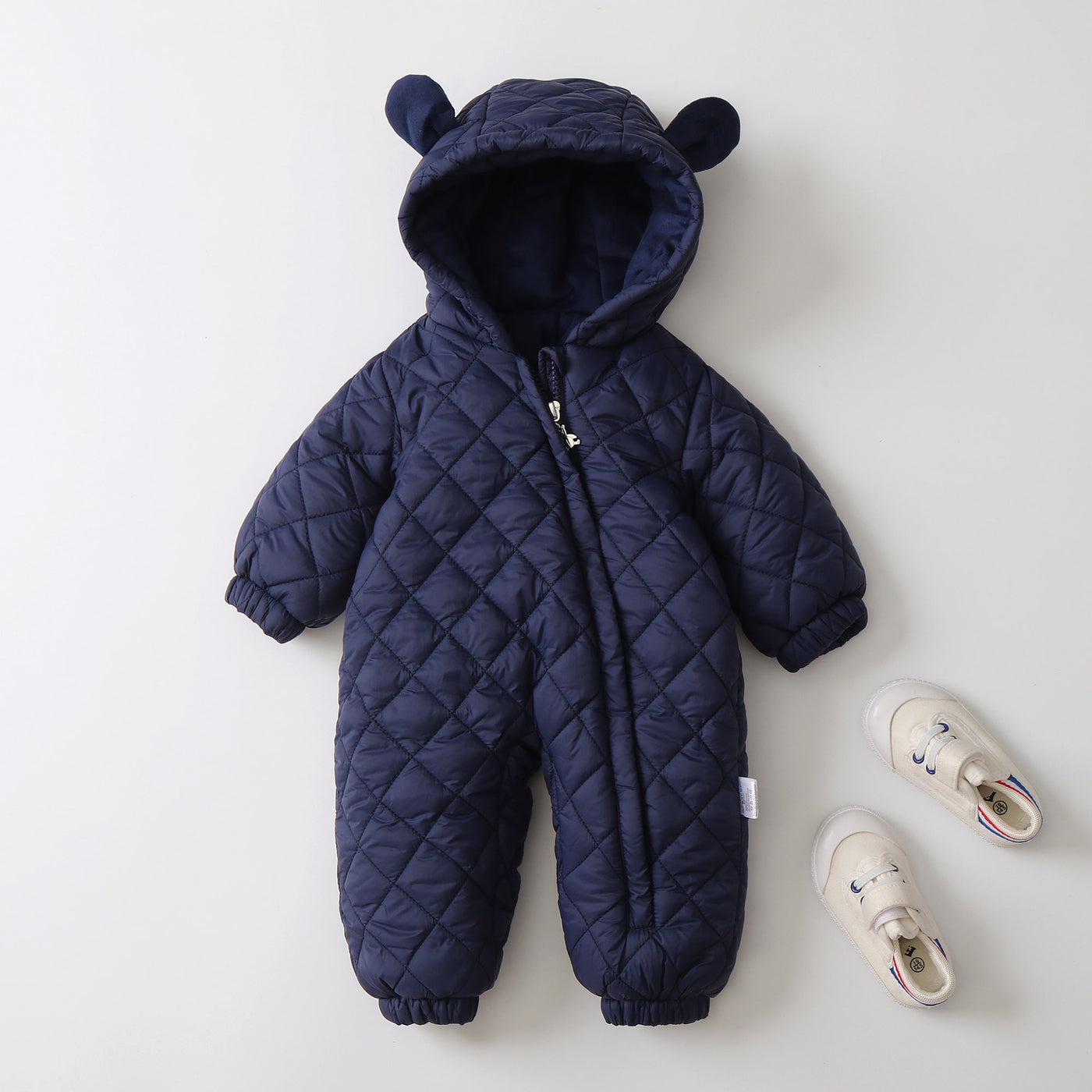 Ear Hooded Fleece-lined Thickening Outdoor Clothes Children's Jumpsuit