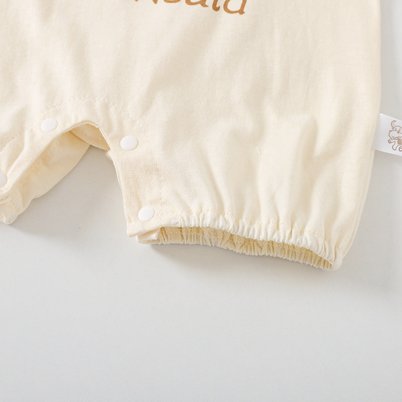 🐻 Cute Cartoon Bear Print Baby Romper – Perfect for Summer Playtime!