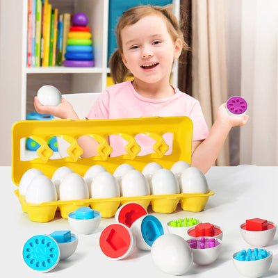 Juguete educativo de aprendizaje para bebés, juguetes inteligentes con forma de huevo, juegos de combinación, juguetes de clasificación, juguetes Montessori, juguetes de huevos para niños