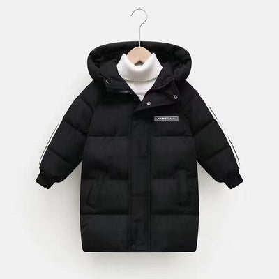 Mid-length Thickened Children's Down And Wadded Jacket