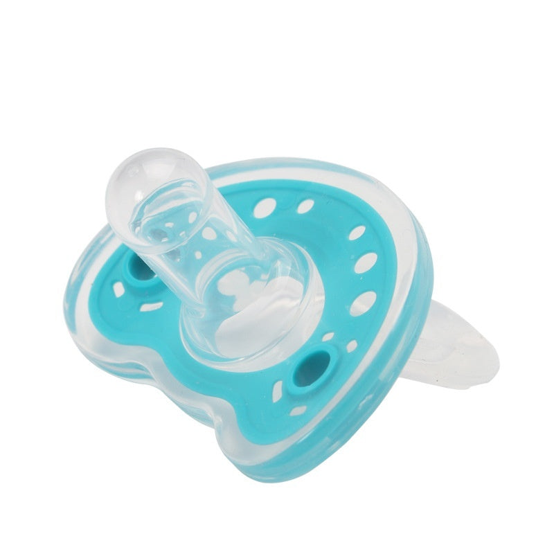 Productos para bebés Chupete de gel de sílice completo Chupete de silicona líquida de dos colores para dormir cómodamente para bebés