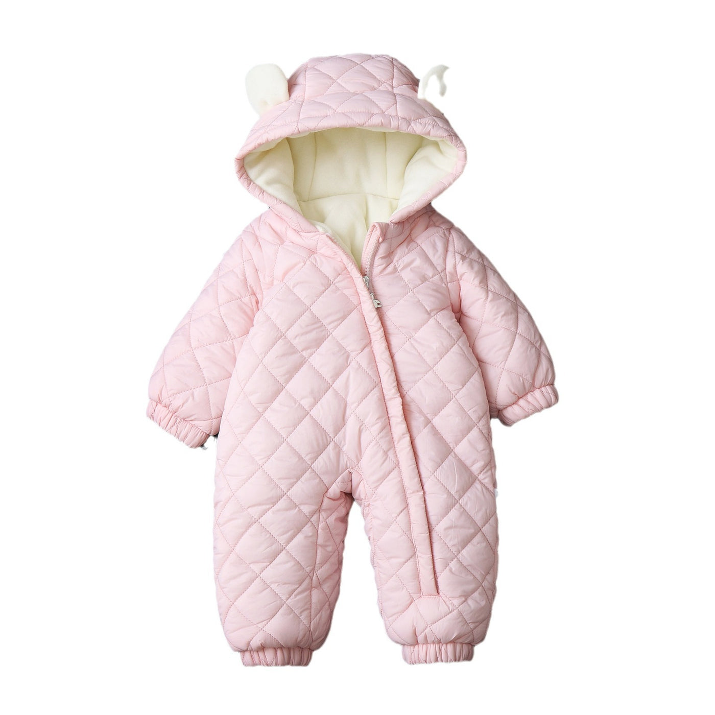 Ear Hooded Fleece-lined Thickening Outdoor Clothes Children's Jumpsuit