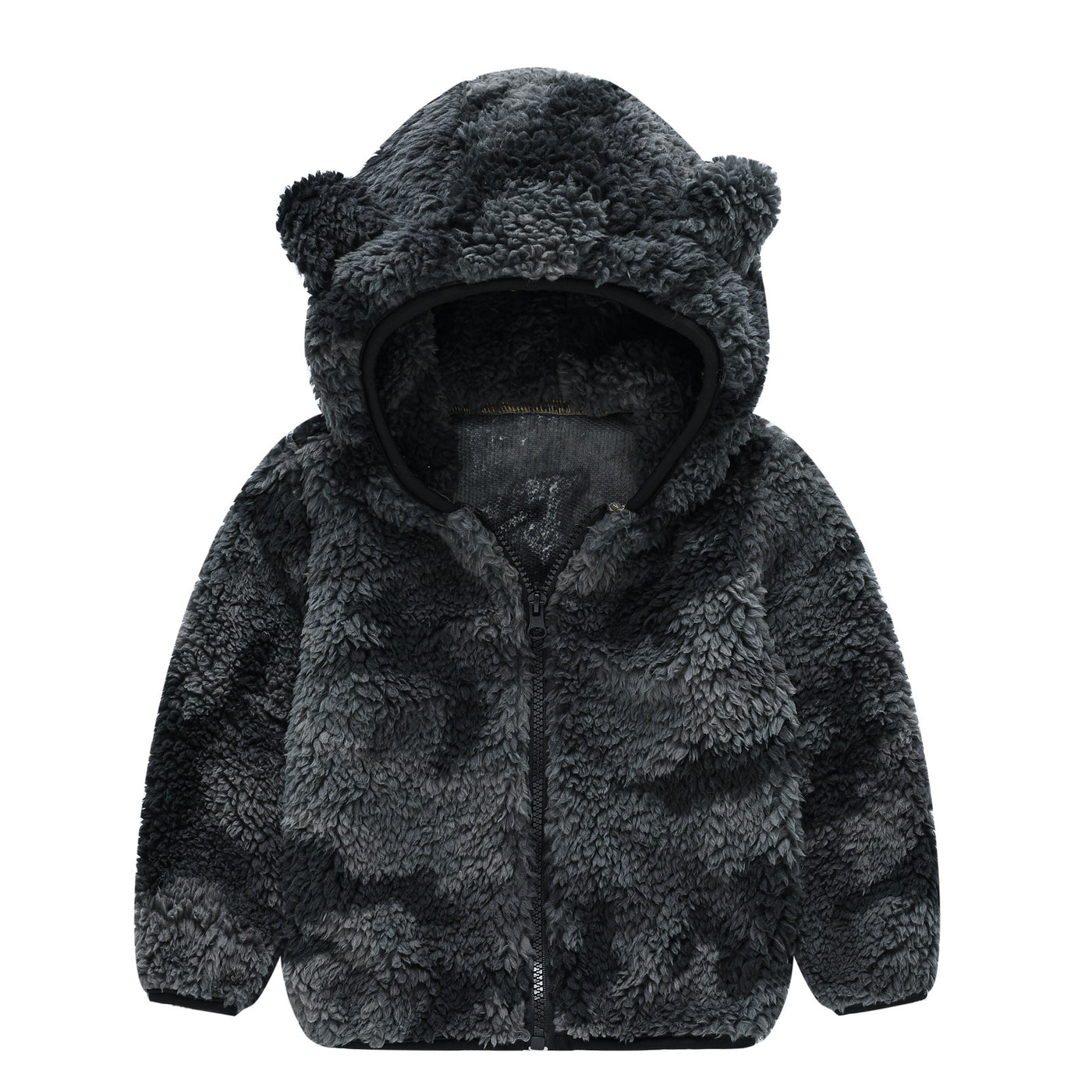 Infant Toddler Bear Ears Solid Color Hoodie Jacket