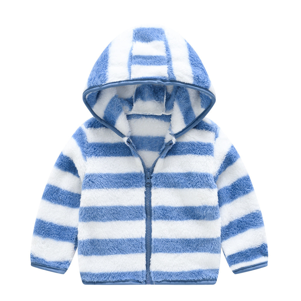 Chaqueta con capucha de color liso con orejas de oso para bebés y niños pequeños