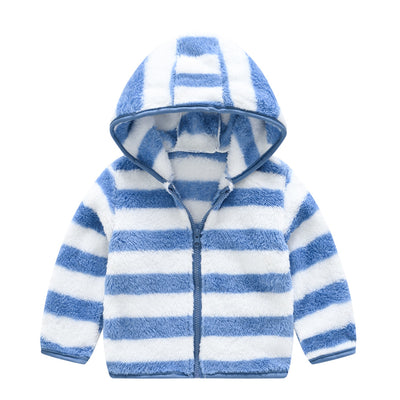 Chaqueta con capucha de color liso con orejas de oso para bebés y niños pequeños