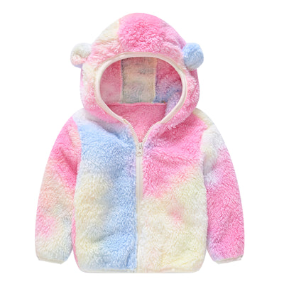 Infant Toddler Bear Ears Solid Color Hoodie Jacket