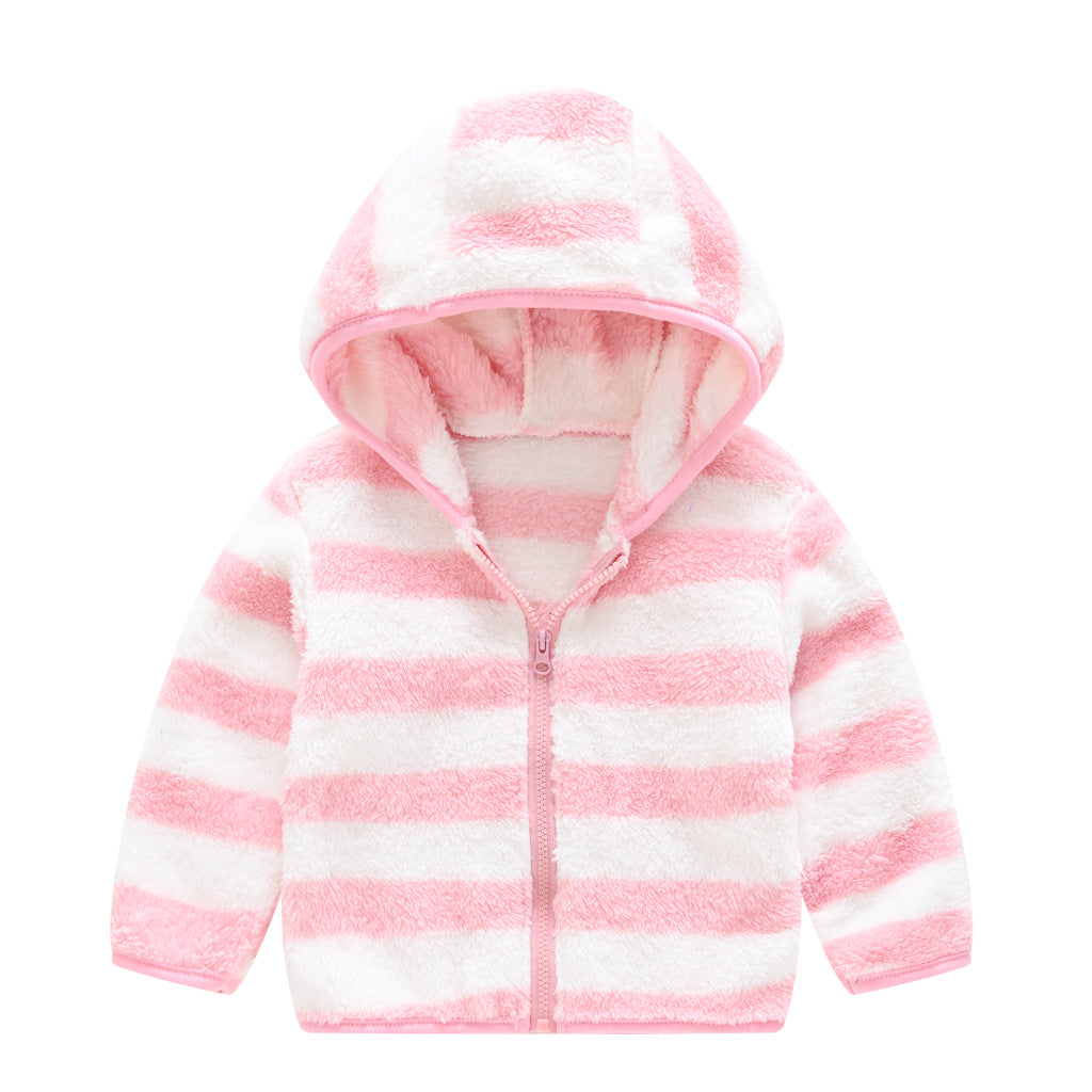 Chaqueta con capucha de color liso con orejas de oso para bebés y niños pequeños