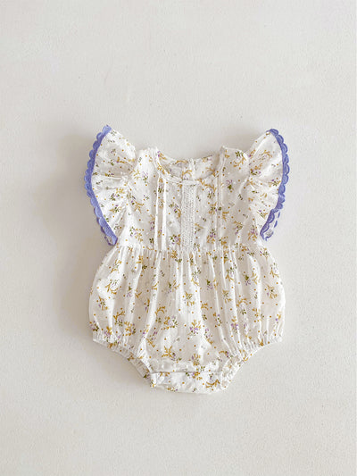 Baby Girl's One Month Old Skypurl Cotton Rompers