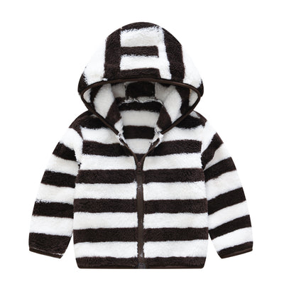 Chaqueta con capucha de color liso con orejas de oso para bebés y niños pequeños