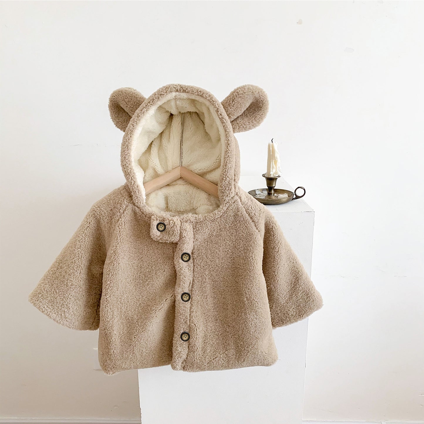 ❄️ Winter Hooded Baby Cloak – A Cozy Hug in Every Button