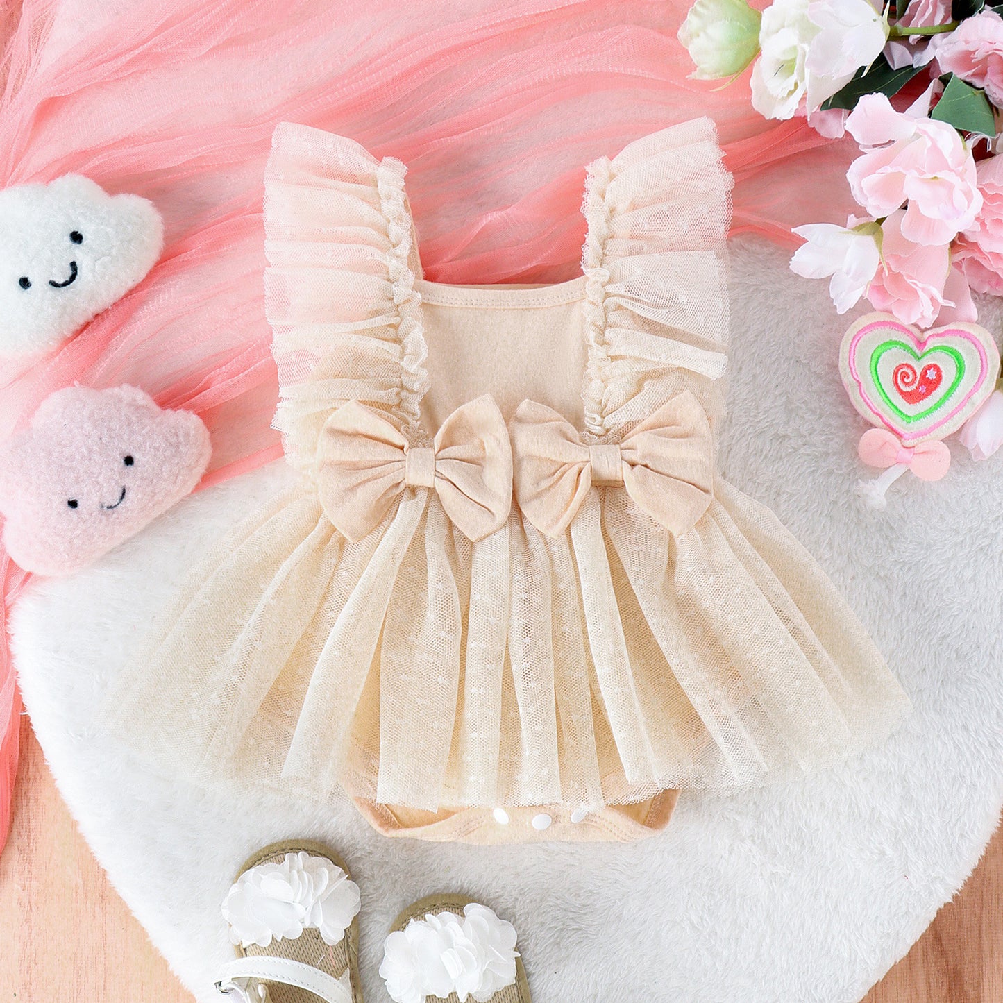 👑 Little Princess Dreams – Baby Net Skirt Jumpsuit Dress