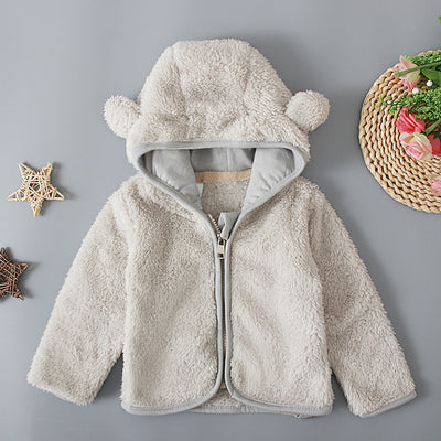 Children's Long Sleeve Plush Top Zipper Thermal