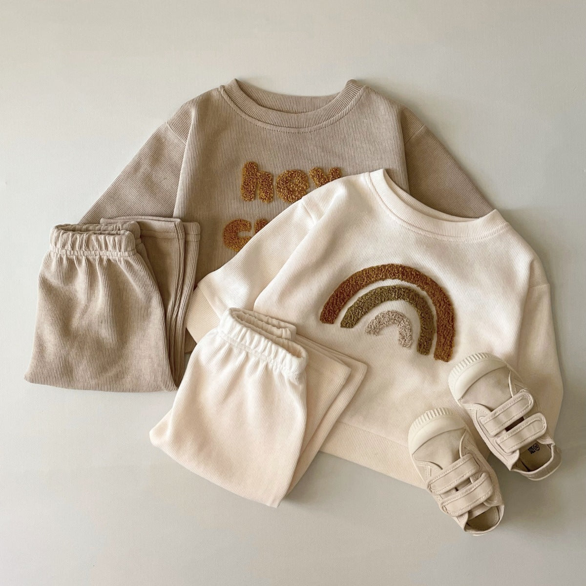 💌 Sweet Little Words – Baby Alphabet Embroidered Two-Piece Set