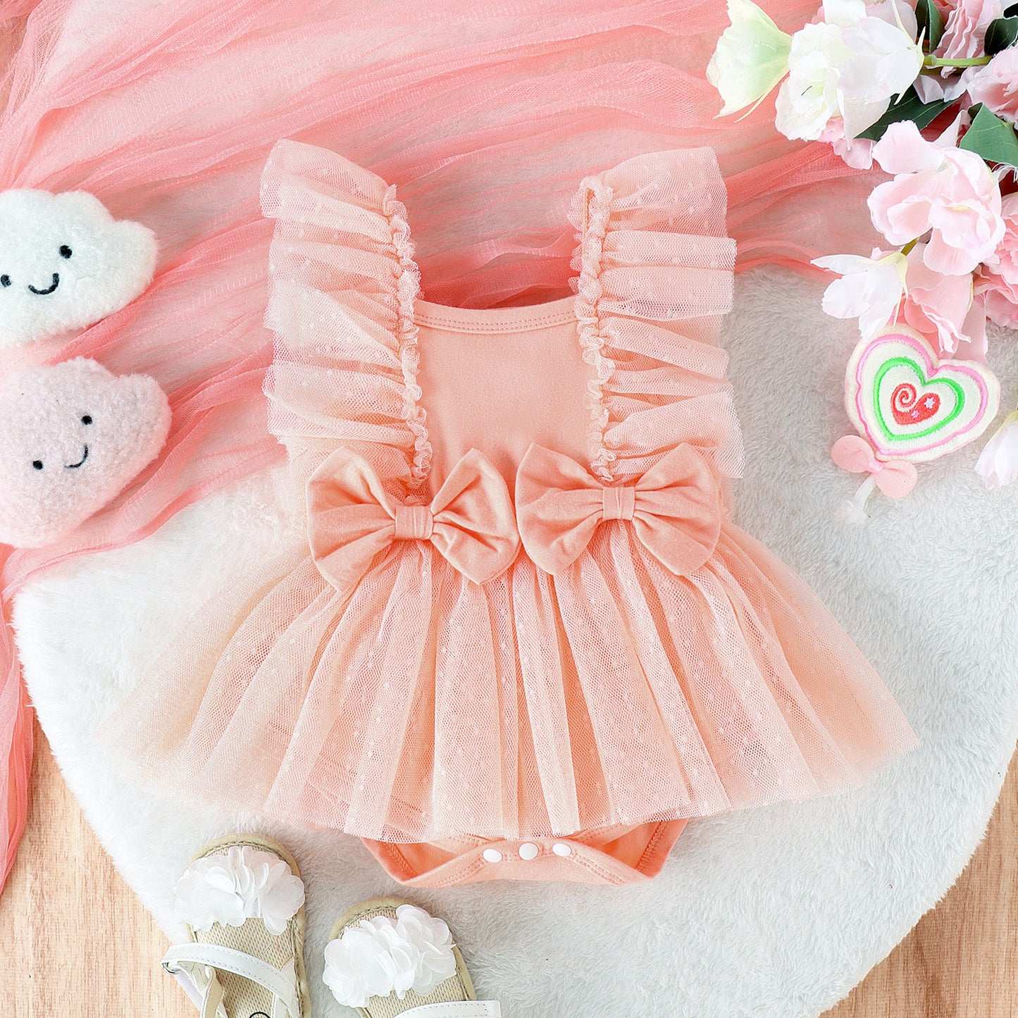 👑 Little Princess Dreams – Baby Net Skirt Jumpsuit Dress